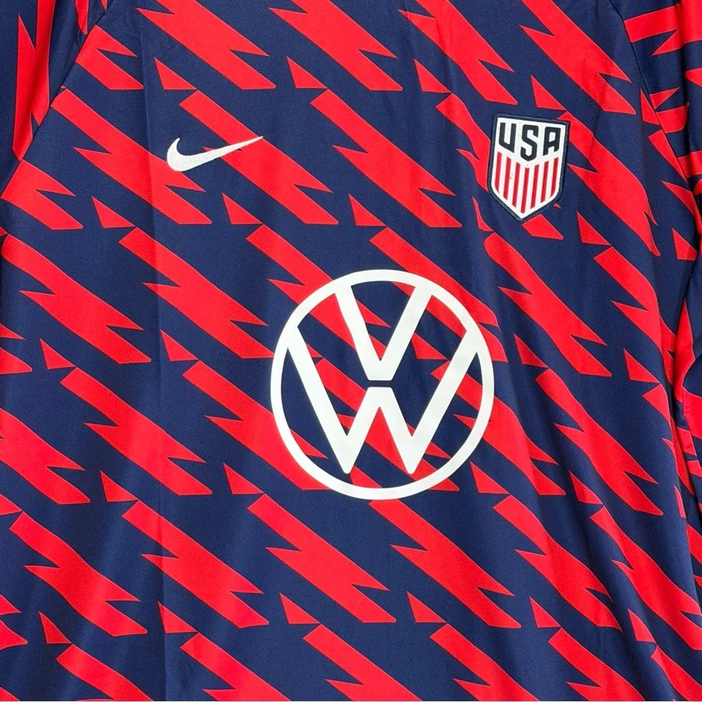 2023-24 USMNT Nike Pre Match Soccer Jersey Men’s XL USA Red Blue - Picture 2 of 5